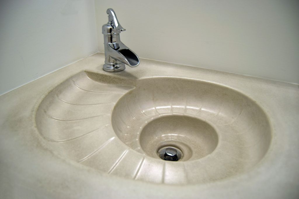 custom concrete sink and counter custom home long beach island