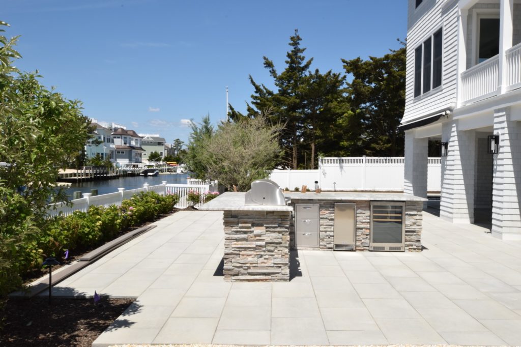 Gourmet outdoor kitchen at a custom built home on Long Beach Island